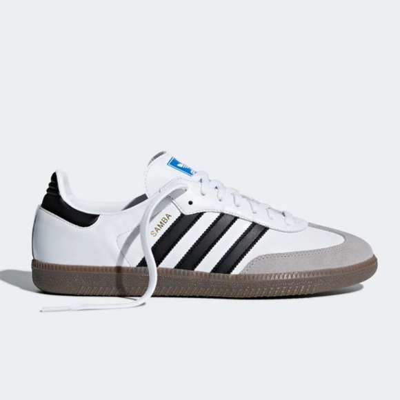 Adidas Samba OG Leather Retro Sneakers White Black New in Box - Picture 8 of 9